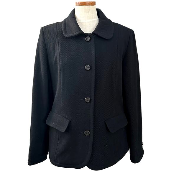 Vintage Marvin Richards Black Blazer 14 Leopard Lined 90s Animal Print Career - Picture 2 of 12